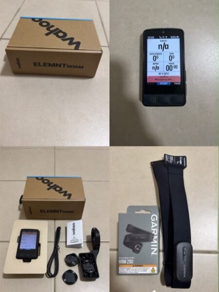 Wahoo ELEMNT ROAM Cycling Computer + Garmin HRM 200 — Excellent Condition